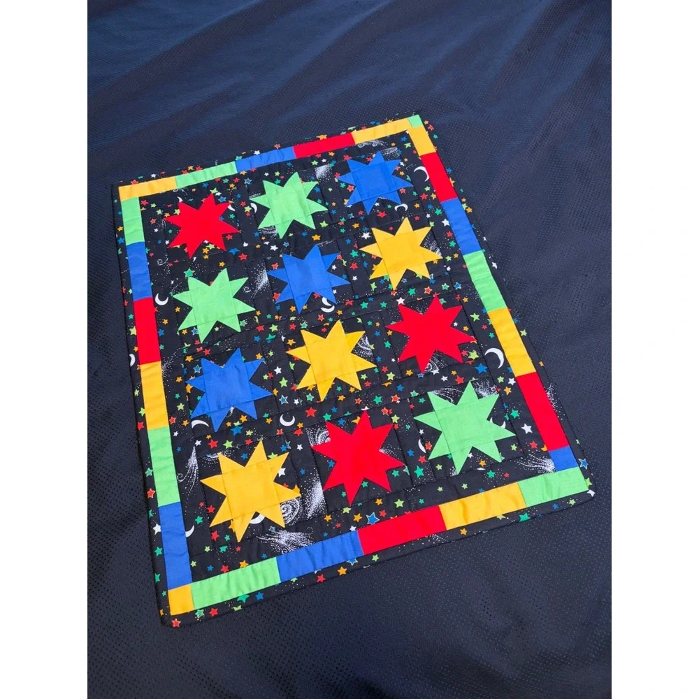 Handmade black background runner